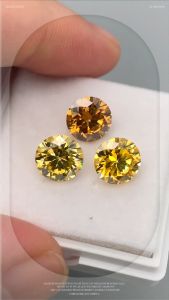 Original 1 crt 6.5mm Yellow -Champane Moissanite Stone dgn GRA Sertifi