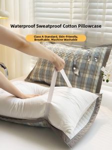 SHAYA | Waterproof Sweat-proof Head Oil Resistant Pillowcase 1 Pair Full Cotton