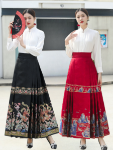YOULEBAN | Emperors Phoenix Design Golden Weaving Half Mian Skirt