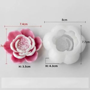 Khuôn Làm Nến Silicon Hoa Hồng Mẫu Đơn 1 Cái Khuôn Xà Phòng Hoa 3D Khuôn Thạch Cao Khuôn Nhựa Epoxy Khuôn Xi Măng Dụng Cụ Làm Bánh Chocolate Tự Làm Màu Sắc Ngẫu Nhiên