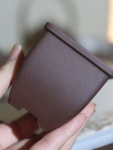 Purple Sand Flower Pot Miniature Clay Painting Bonsai Basin Mini Special Small Basin Desktop Square Palm Pot Handle Decoration