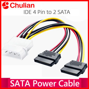 IDE Molex 4 pin to 2 x SATA Power Cable Serial ATA Y Splitter Hard Driver Dual Extension Cord Adapter Connector
