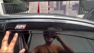 Toyota Wigo 2014 to 2022 OEM Type GR LOGO Window Door Rain Visor Black Thailand Quality (Car Accessories)