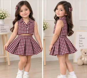 EB  Summer Casual Girl Teen Pleated Skirt and Top  - top and skirt - plain color - current trend - best seller top - super ganda - ganda ng quality - effortless easy to wear - simple  - cute item - fabric from abroad