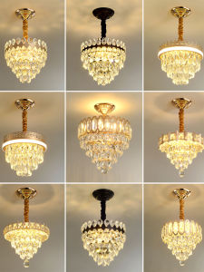 American Aisle Chandelier Led Personalized Bedroom Cloakroom Lamp Accessible Luxury European Style Balcony Entrance Ceiling Crystal Lamps