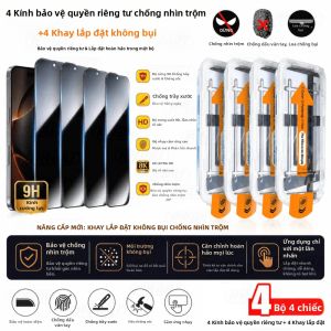 NNBILI 4 Miếng Dán Bảo Vệ Màn Hình Kính Cường Lực Cho iPhone 18/17/16/15/14/13/12/11 Pro Max/18 Pro Với Bộ Dụng Cụ Lắp Đặt Chống Trầy Xước Chống Vân Tay