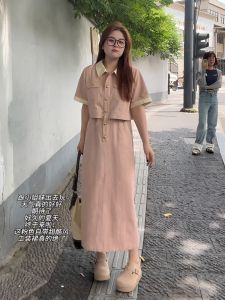 plus Size Design Sensation Dress Women Summer Slimming Waist Workwear Long Skirt Elegant Style mid Sleeve No Brand Registered