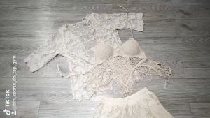 Đồ Bơi Nữ Sét Bikini Len Móc Đi Biển 3 Chi Tiết Bin Sports BHN018