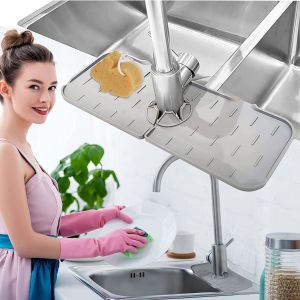 Pad Silicone Faucet Splash Proof Keran Air Wastafel Air Faucet Absorbent Mat Sink