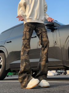 Quần Ống Loe Ống Đứng Phong Cách Mỹ Cổ Điển Dành Cho Nam Và Nữ Quần Dài Thường Ngày Cạp Cao Cotton Polyester Cotton Pha Trộn