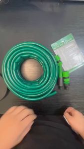 10M-50M Green Garden Hose Nozzle High Pressure PVC Water Hose Suitable For Watering Flowers Washing Cars