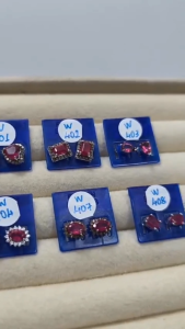 [ Woosilver ] Hoa Tai Thời Trang Đính Đá Hồng - Secondhand