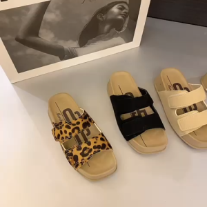 Mostwear Square Toe 4cm Thick Soft Sole with Adjustable Two Strap Casual & Stylish for Womens Footwear