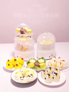PANSON Electric Food Steamer Large Capacity 3 Layers for Siomai Multifunction Smart Timer