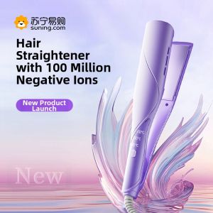 Professional Salon Dual Use Straightening And Curling Iron Negative Ion Hair Styling Tool Ceramic Coated Plate for All Hair Types