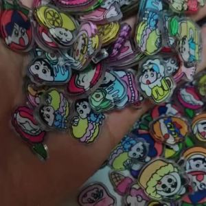 Bandai | 50pcs/set Crayon Shin-chan Cartoon Cute Acrylic Laminating Cream Glue Phone Case Patch COS Resin DIY Accessories Random Delivery