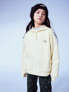 PUMA | Fleece Lined Long Sleeve Half Zip Collar Sweatshirt
