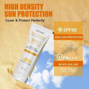 Eelhoe SPF 90 Facial Body Sunscreen Whitening Sun Cream Moisturizing Skin Care Sunlight Protective Cream UV Isolation Protection Spray Oil-control Moisturizing Anti-Aging Cream（40g）