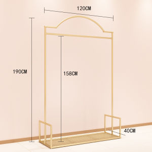 Window Floor Golden Apparel Display Rack