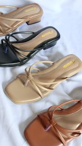 Sandal High Heels second session 3cm Tali Kekinian Chunky Wanita/Sandal Wanita Heels Hak Tahu 3cm Tali Jari-jari