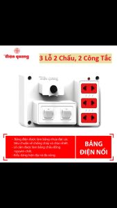 Táp Lô Điện Nổi 3 Lỗ 2 Chấu 2 Công Tắc Cầu Chì Bảo Vệ Quá Tải Max 3200w An Toàn Tiết Kiệm Đễ Lắp Đặt