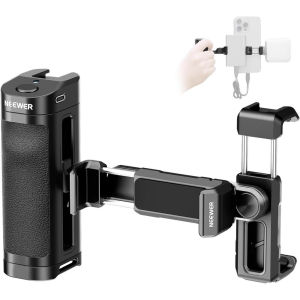 NEEWER PA028E Bluetooth Side Handle with Phone Clamp & SSD Holder Video Stabilizers for iPhone Samsung Android Smartphone