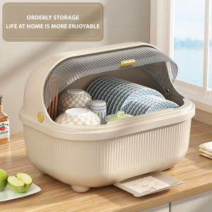 ชั้นวางกระถางระบายน้ำครัวใหญ่พิเศษชามเก็บฝุ่นและกล่องเก็บตะเกียบมีฝาปิดชั้นตากจานพื้นบ้านพลาสติก