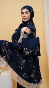 Mukena Dewasa Bordir Bunga Putri Malu Rayon Jumbo