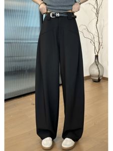 Loose Casual Pants Womens Autumn plus Size Fashionable High Waist Knife Edge Suit Pants Straight Leg Pants Slimming Effect