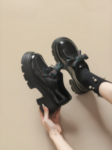 Josiny | Elevating Black Bow Mary Jane Loafers