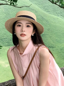 หมวกไหมพรมชายหาดสำหรับผู้หญิง ฤดูร้อน 2025 หมวกตกปลาแบบอเนกประสงค์ระบายอากาศได้ดี หมวกขนาดใหญ่ ทรงทุ่งนา หมวกฤดูร้อนสำหรับเดินทาง