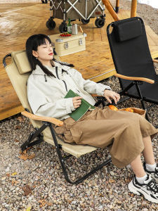 Portable Folding Outdoor Chair Beach Fishing Stool Camping Table Chair Bench Lie down Chair Iron Alloy Modern Simple Style