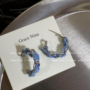 Fashionable C-Shaped Wrapped Earrings for Women Unique Design Personality Jewelry Ear Decor Alloy Silver Gold Plated Korean Style