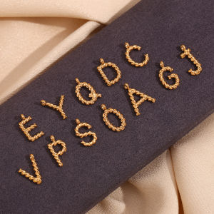 E.B.belle Mini Twists Letter Gold Pendant Hypoallergenic 18K Gold Plated Accessories 316L Stainless Steel Pendants