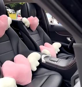 Gối Tựa Đầu Tựa Lưng Ô Tô Hình Đôi Cánh Trái Tim Chất Liệu Mềm Mại Êm Ái