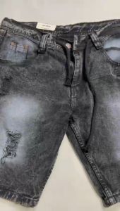 GASSIX COMPANY - Celana pendek jeans sobek pria cowok dewasa warna hitam snow size 28 29 30 32 32 33
