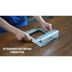 Boovi DE015 Notebook Stand Holder Aluminium Size 23.5 x 23.3 x 6.7 cm – Dudukan Laptop Stand