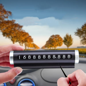 Universal Car Phone Number Plate Temporary Parking Card Aluminum Stickers Rotate Park Stop Temporary Parking Card Car Accessorie