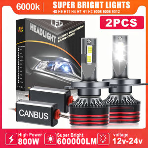 Dualvision 800W 600000LM PRO H7 H11 H1 H4 Led Headlight Bulb 6000K LED HB3 HB4 Double Copper Tube Led Light Kit for Car 12V 2PCS