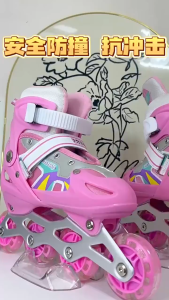 Four Size Adjustable Roller Skates Kid Inline Skates Flashing Wheels 6 yrs and above Skates Shoes