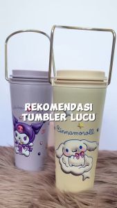TERMOS TUMBLER AIR MINUM SANRIO 450ml Handle 2 in 1 Stainless Steel Vacuum Mug Coffe