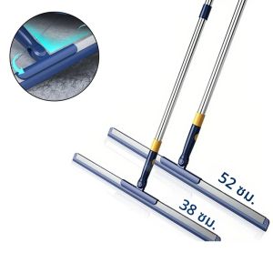 แบบพกพาซิลิโคน Telescopic Scraper Mop ในครัวเรือนกวาดพื้นขูดที่มีประสิทธิภาพทําความสะอาดห้องน้ําและแปรงห้องน้ํา