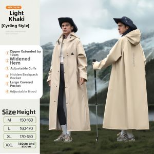 Stylish Adult-specific Waterproof Long Trench Coat Style Riding Raincoat