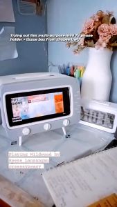 Multifunctional TV shape Tissue Box Desktop Mobile Phone Holder Creative Mobile Phone Holder