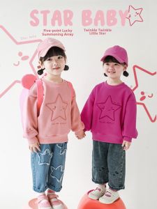 YOEHYAUL | Áo Hoodie Thêu Hình Cartoon Dễ Thương Thời Trang Cho Bé Gái