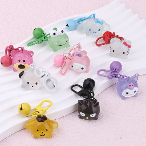 Adorable Cartoon Sanrio Luminescent round Face Animal Keychain Pendant Girls Heart School Bag Accessory Night Light Feature