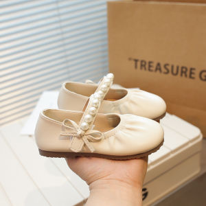 Fashionable Pearl Princess Shoes for Girls Soft Bottom Baby Single Shoes Spring Autumn Childrens Leather Shoes Cute Little Girl