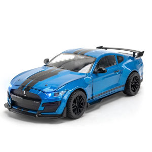 โมเดลมัสแตง GT500รถโลหะผสมรถเสียงรถ Diecast ของสะสมคนรักวันเกิดสำหรับเด็กของขวัญโลหะของเล่นเด็กผู้ชาย