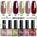 LIMEGIRL 6 Cái Bộ Sơn Móng Tay Gel Giáng Sinh UV LED Varnish Bán Vĩnh Cửu Ngâm Tắt Bộ Dụng Cụ Làm Móng 8Ml Mỗi Loại. 