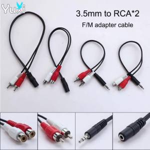 YuXi 3.5mm Jack Stereo To 2 RCA Female Male Plug Cable Adapter Audio And Video Splitter Cables For TV Headphone